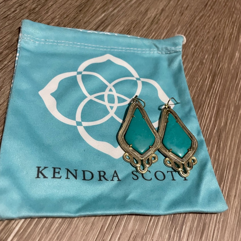 Kendra Scott Gold and Turquoise Earrings